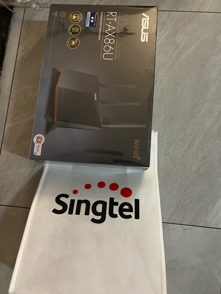 Asus RT AX86U Singtel set, Computers & Tech, Parts & Accessories ...