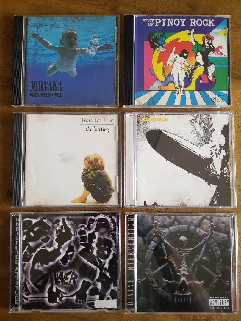 Audio CDs - REPRICED! (Category: CDs & DVDs) located in Pasig City. Submitted by joeysden (Listing ID 1230541508, Image 1). Description: various original audio CDs personal collection p250 Pinoy Rock (SOLD) p300 Nirvana (SOLD) Slayer p300 Tears for Fears Led Zeppelin (Sold) payment thru gcash or bank deposit.