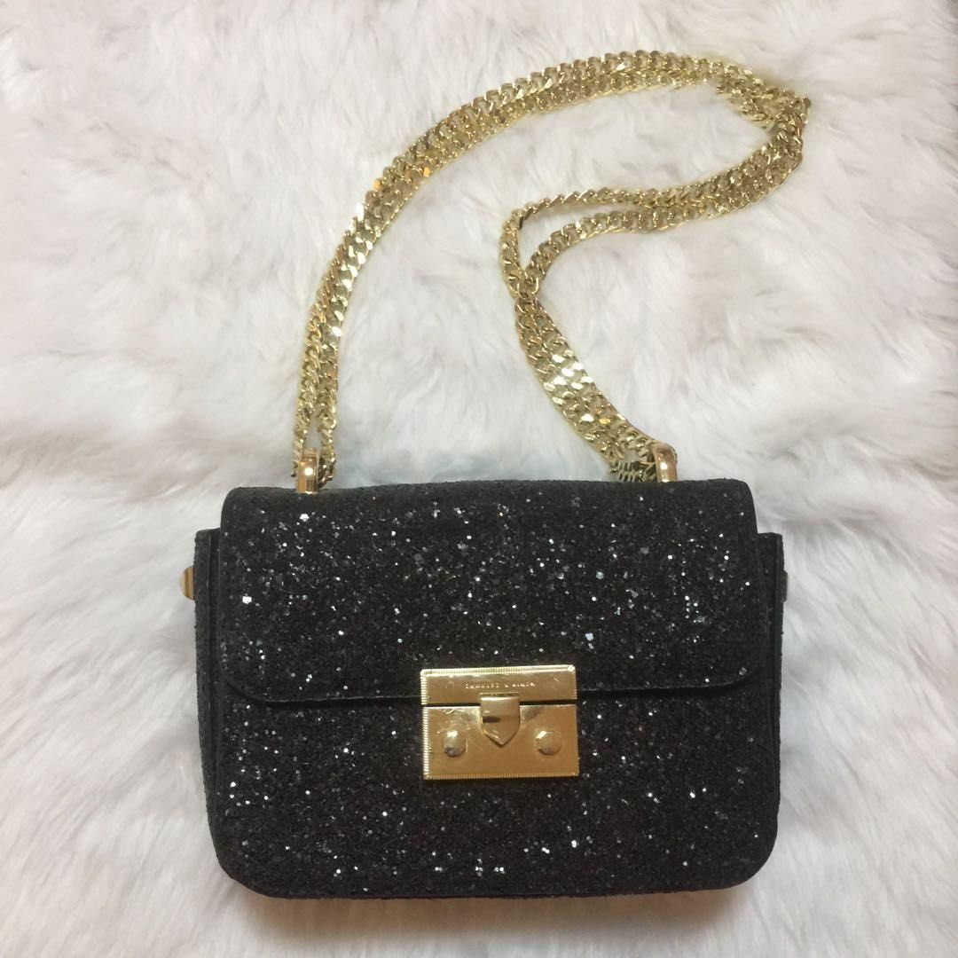 Authentic Charles Keith Glitter Clutch Sling Bag Women s