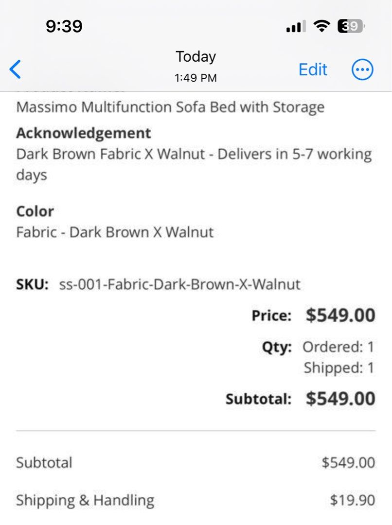 Bed and basics brand new sofa, Furniture & Home Living, Furniture