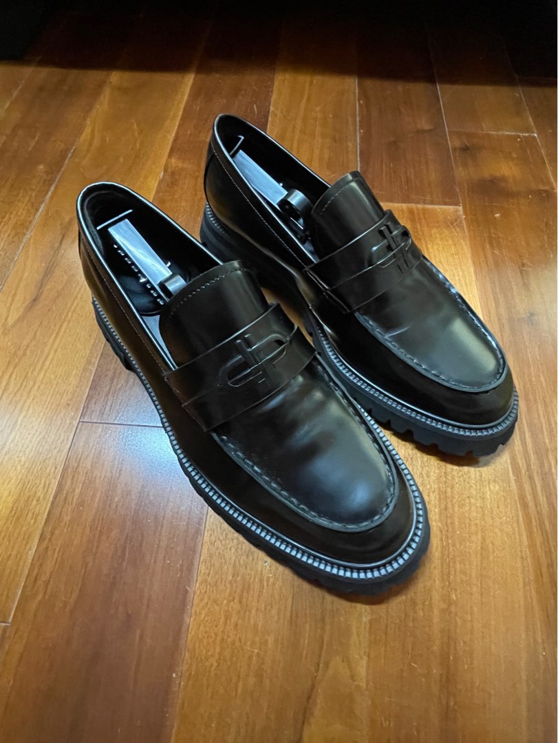Black Icon Leather Loafers - PEDRO (Chunky Loafers) US 10.5, Men's ...