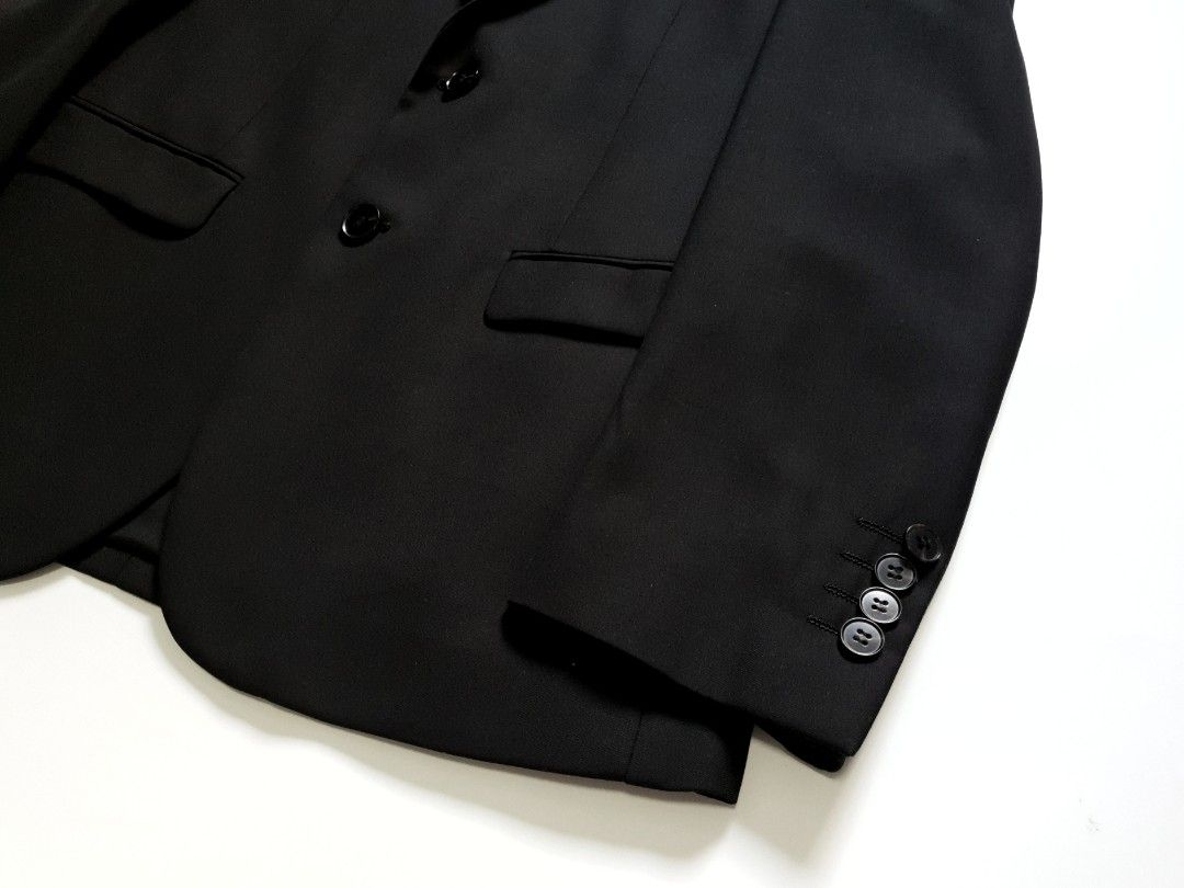 Mens black slim hot sale fit suit jacket