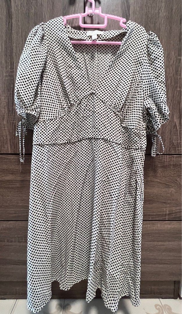 White polka dot cheap dress h&m