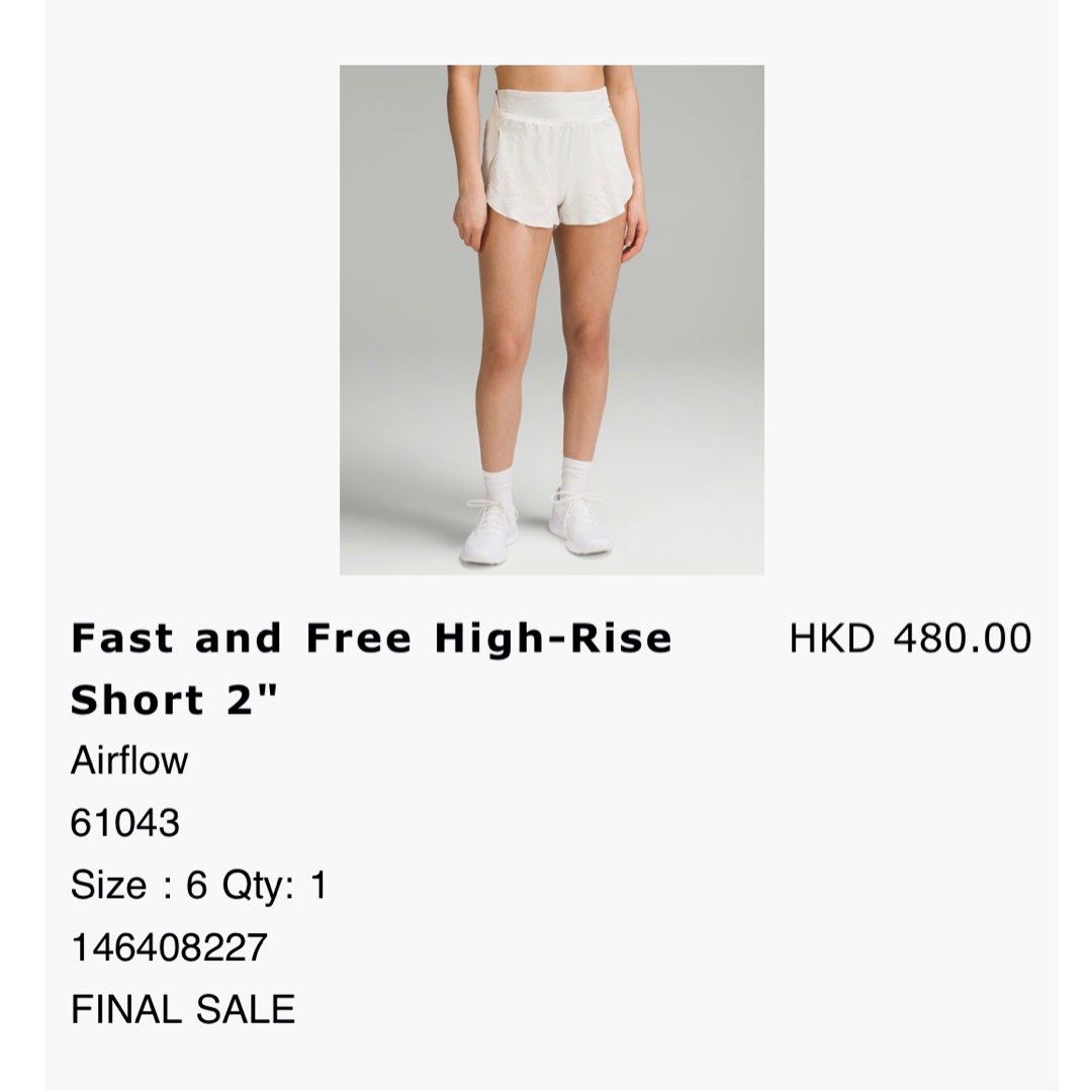 Stylish White Lululemon Shorts - Size 6