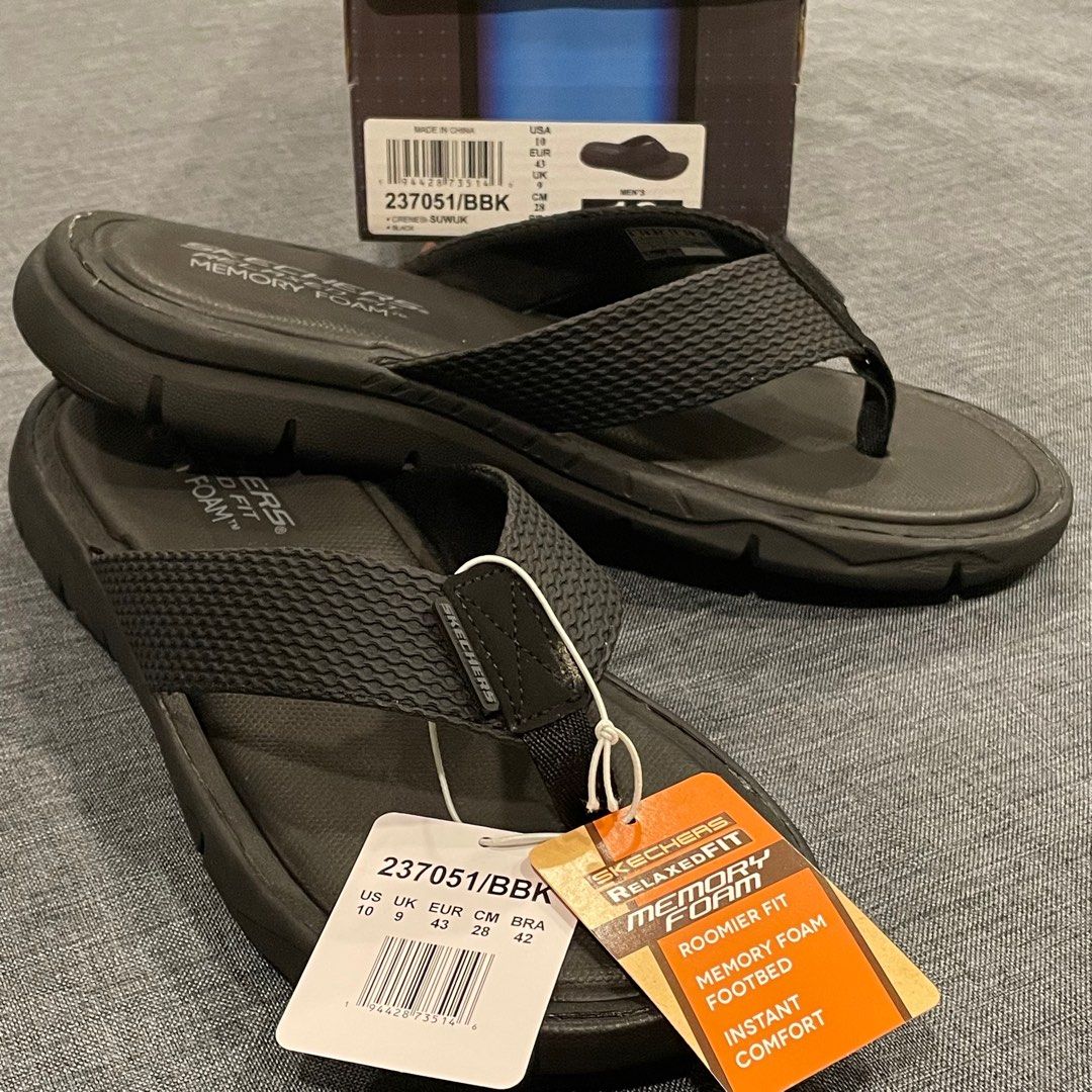 Skechers mens memory sales foam flip flops uk