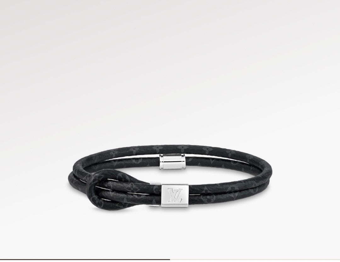 Brand new LV slide bracelet Monogram Eclipse canvas, Luxury, Accessories on  Carousell