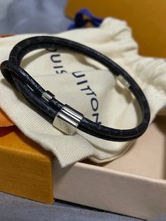 Authentic Louis Vuitton Leather Bag Motif Bracelet Monogram 15.5cm