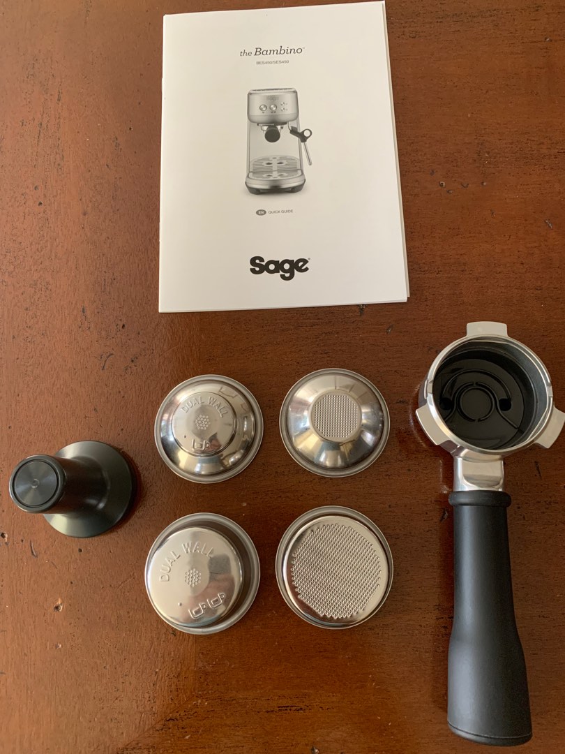 Breville/Sage Bambino 54mm Stock Portafilter, Tamper and Baskets, TV