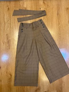 BROWN Checkered Trousers