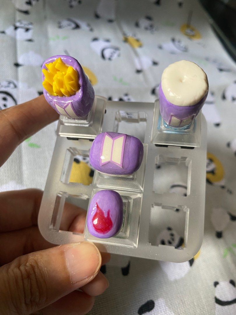 BTS meal keycap set, made with original mcdo packaging, Hobbies & Toys ...