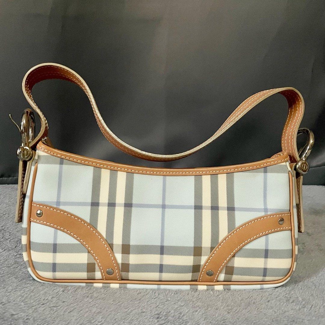 Burberry Blue Nova Check Pochette Luxury Bags Wallets on Carousell