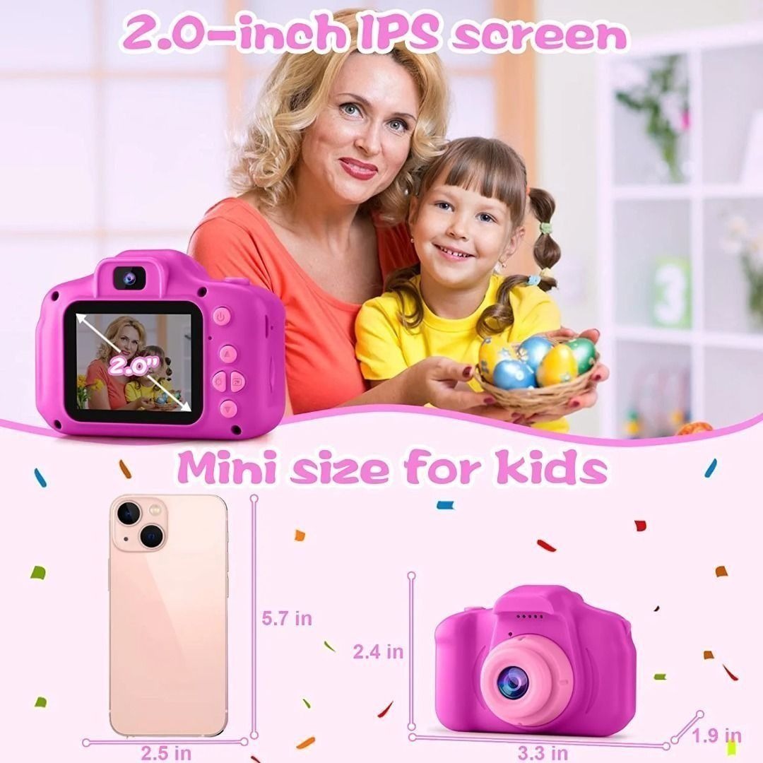 PROGRACE Kids Camera Waterproof Gift Toy - Children Digital Video Camera  Underwater Camera for Kids 1080P Camcorder DV Toddler Camera for Girls
