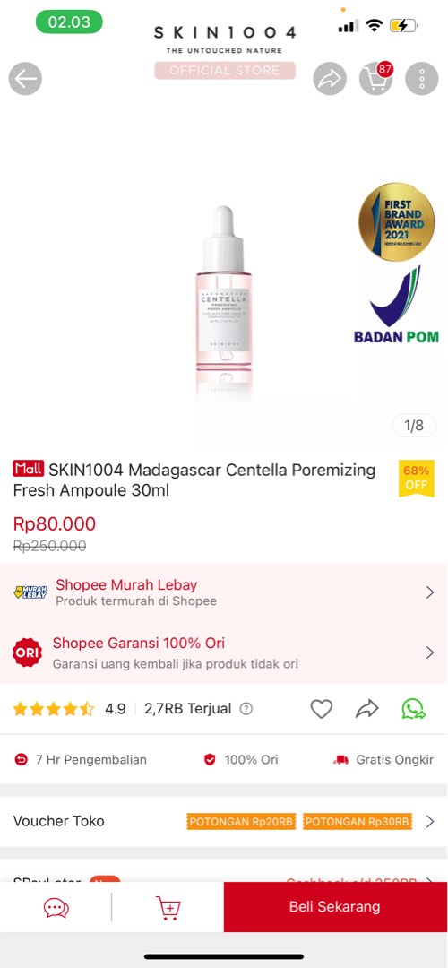 Centella madagascar pink ampoule on Carousell