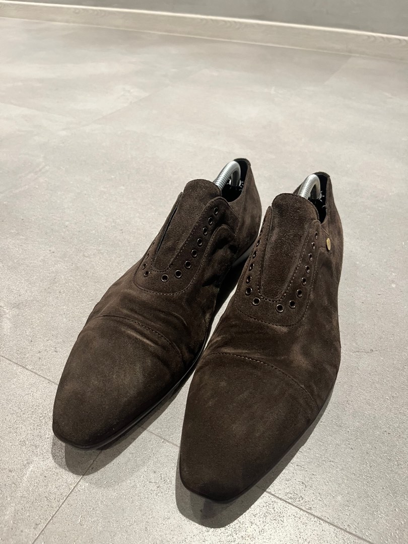Cesare Paciotti Suede Slip on Men s Dress Shoes Men s Fashion