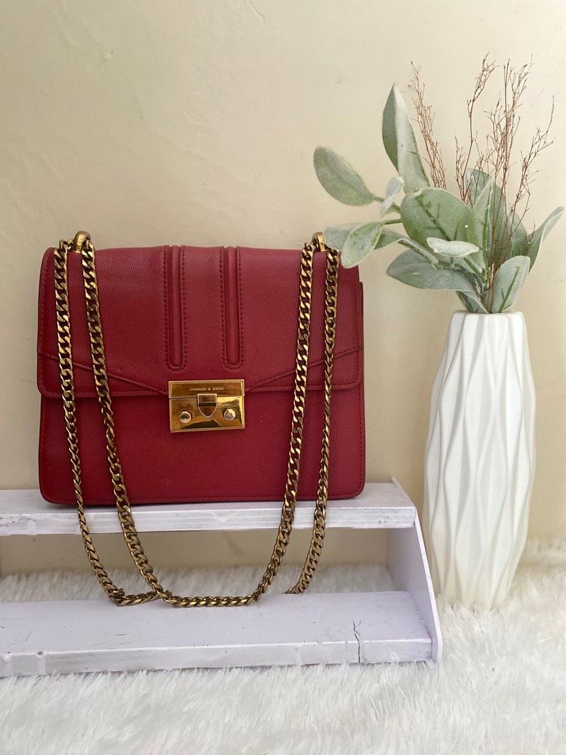 Charles and Keith maroon on Carousell