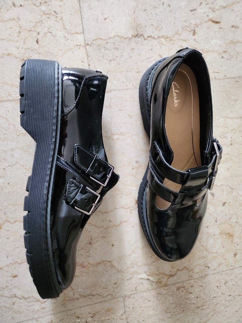 Chaussures Clarks Mary Jane Marron - Pointure 7 (US) - Cuir - Occasion Très Bon État