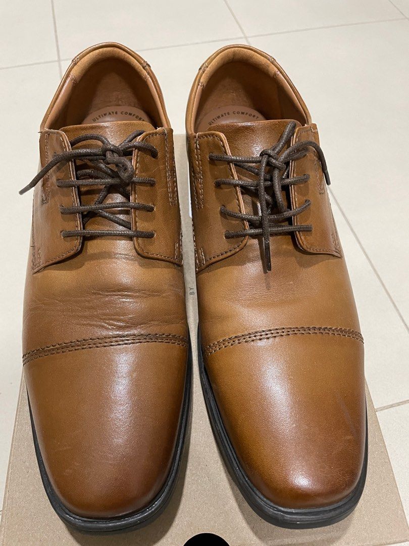 Clarks tilden on sale cap dark tan