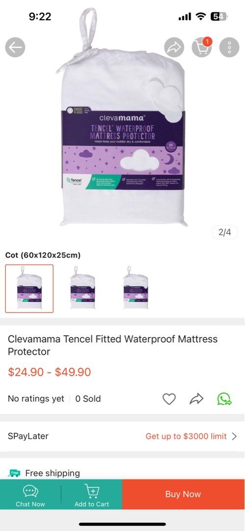 Clevamama Waterproof Mattress Protector, Babies & Kids, Baby Nursery & Kids Furniture, Cots