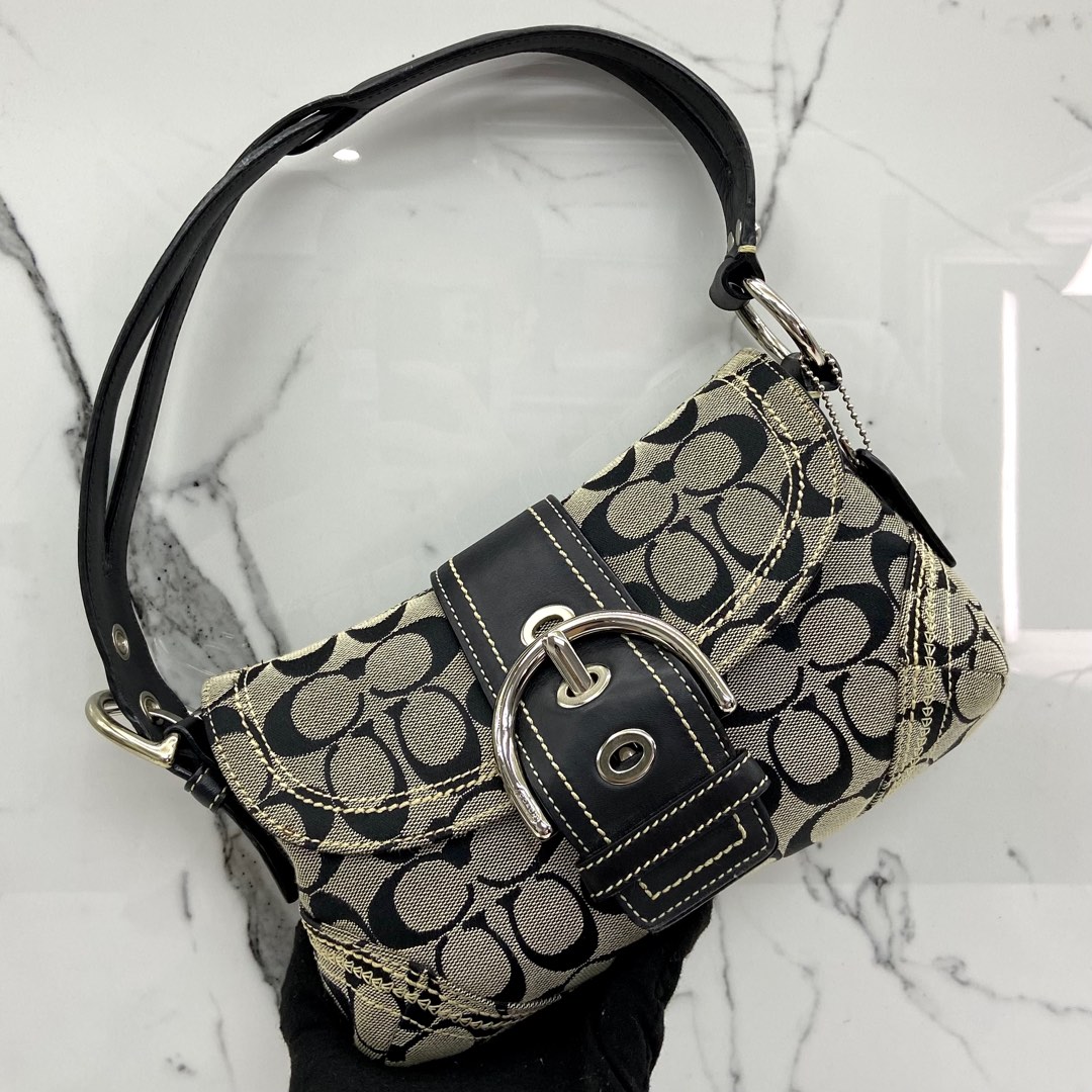バッグ Coach soho shoulder bag signature 10602 COACH 10602 CANVAS HANDBAG 237012026 :, Women's Fashion, Bags