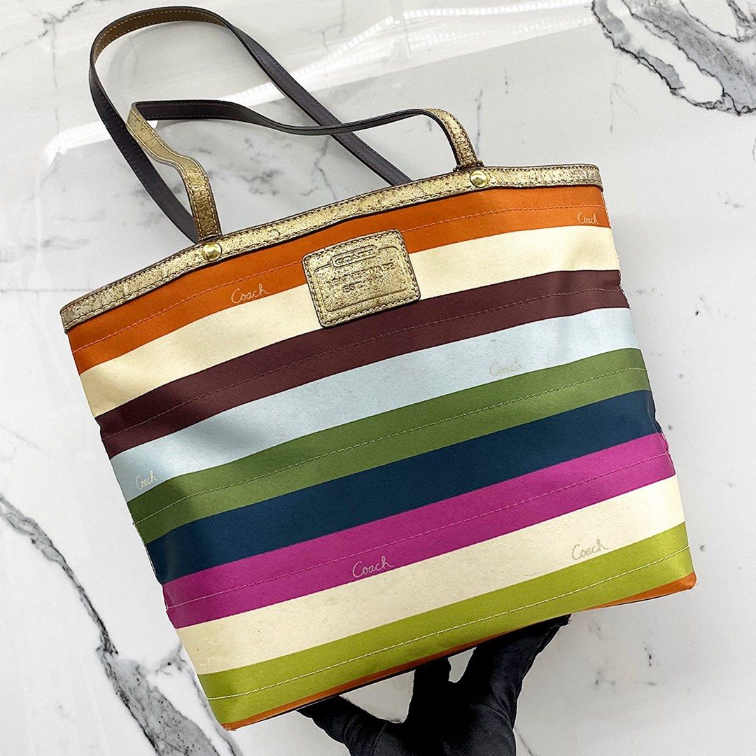 COACH 11126 RAINBOW SATIN TOTE BAG 237011421 Women s Fashion