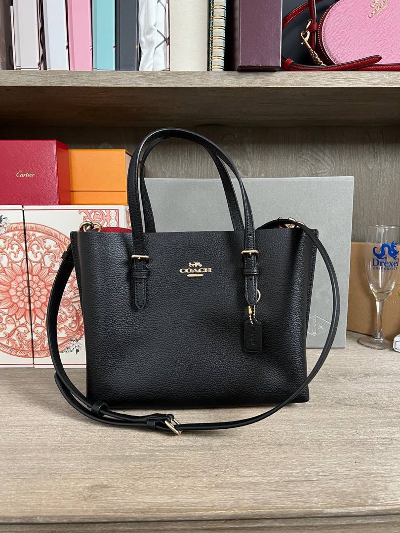 Coach Mollie 25 Tote in Black Red Women s Fashion Bags Wallets