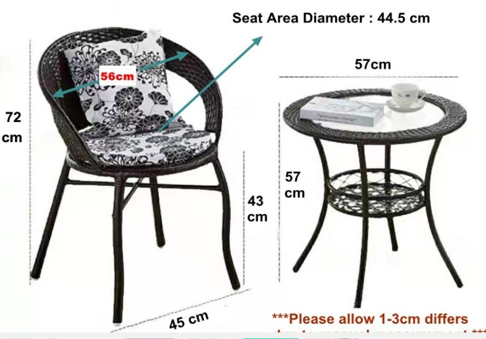 Balcony table chair set Small Coffee Table Rattan Chair