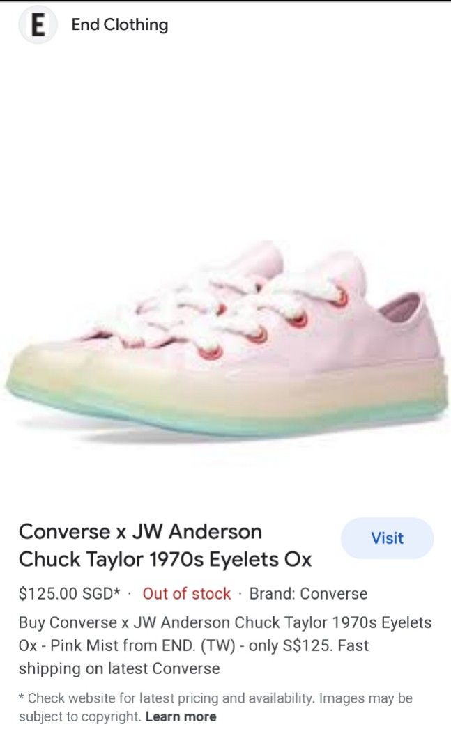 Rare Converse x JW Anderson Chuck Taylor 70s Low Top Toy in Bubblegum Pink