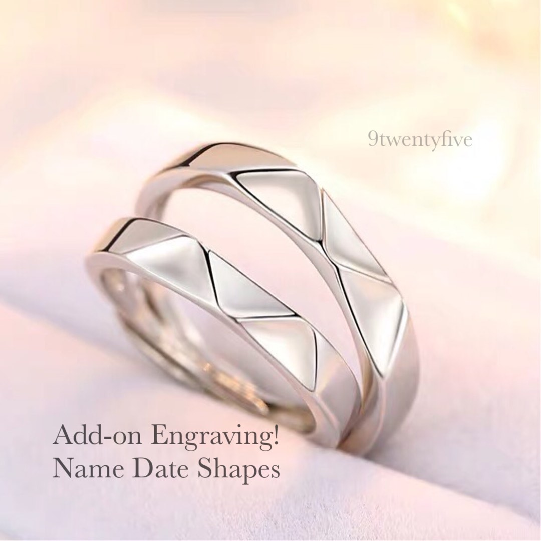 Adjustable silver couple rings online