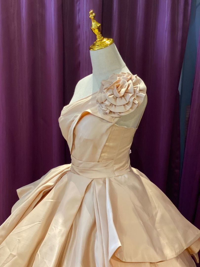 Cream Colour SatinGown Women s Fashion Dresses Sets Evening