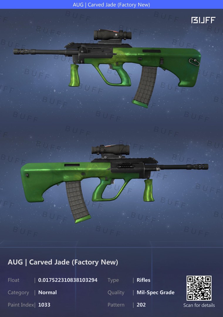 CSGO AUG Carved Jade, Video Gaming, Gaming Accessories, InGame