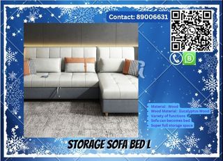 💺[CUSTOMIZE] Storage Sofa Bed L2 Light luxury technology cloth sofa bed folding dual-purpose living room multi-functional can be stored small apartment does not take up space 💺
