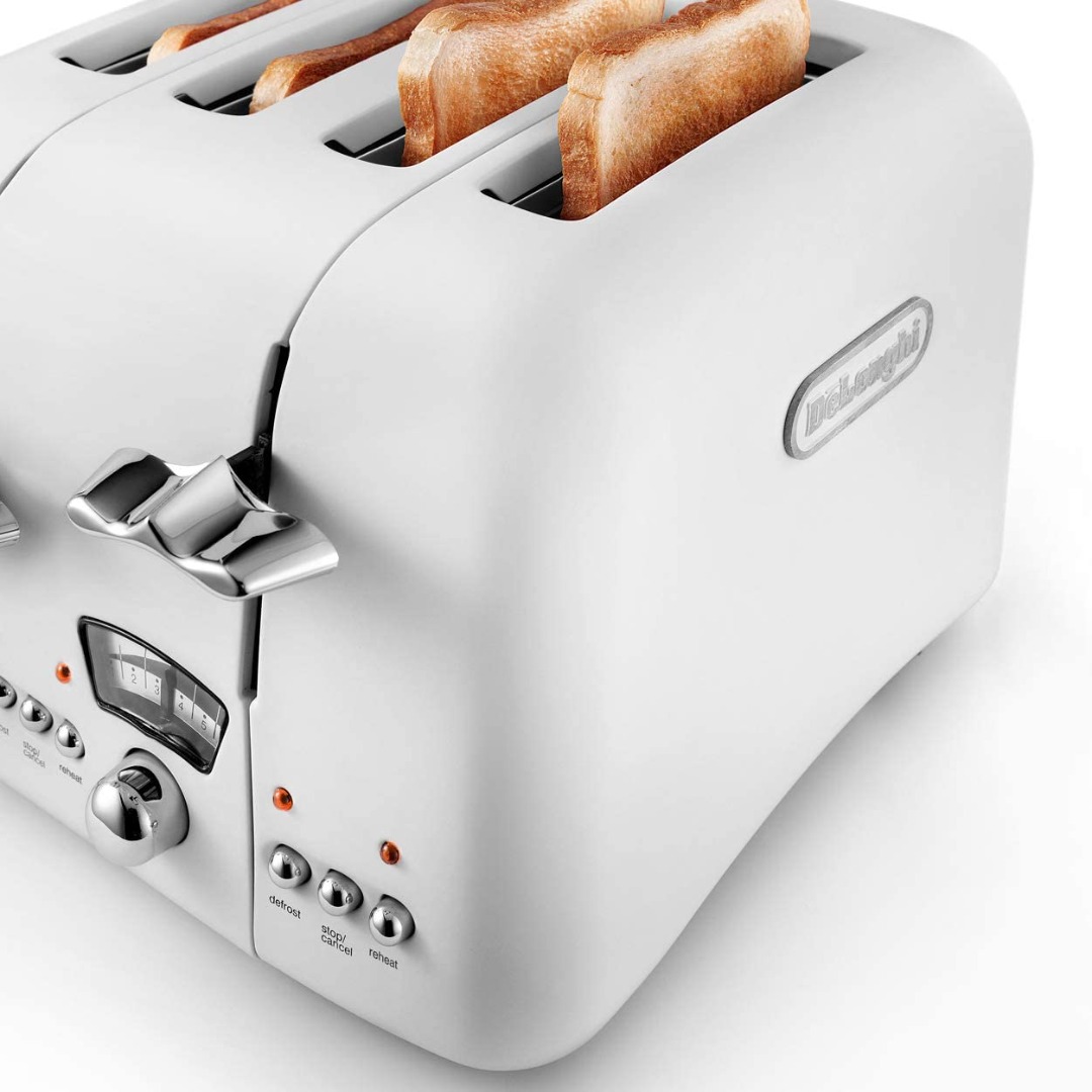 De'Longhi Argento 4 Slice Toaster Kitchen Appliance White, TV & Home