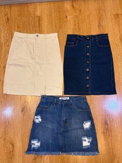 Denim bundle skirt of 3