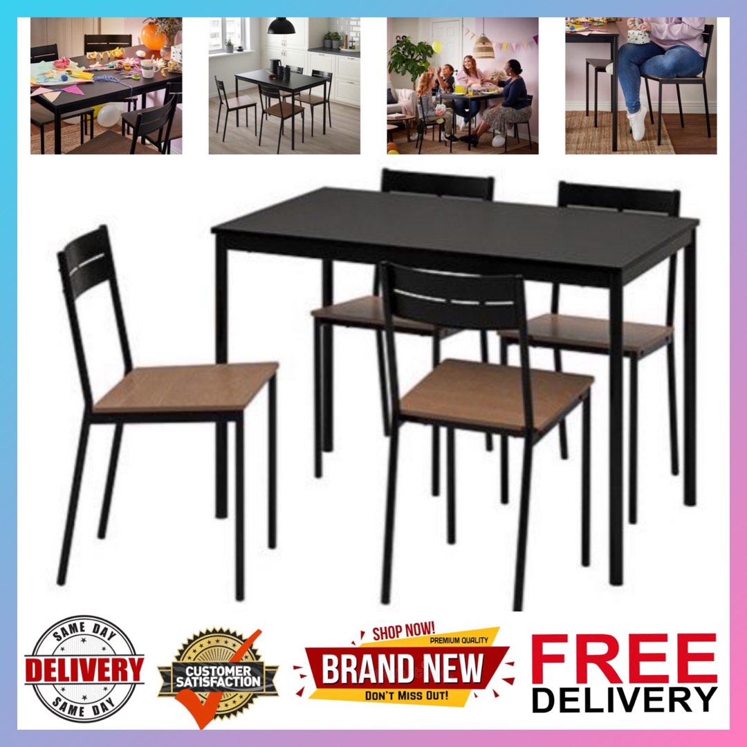 Dining Table Set, ikea dining table set with 4 chair Malm Brimnes