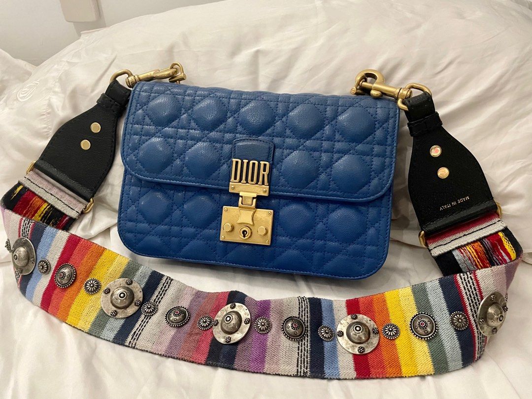 Dior Addict Flap Bag Blue Oblique (Strap Version), Luxury, Bags & Wallets  on Carousell