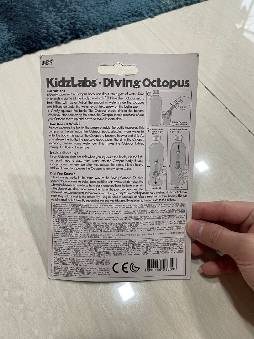 Diving Octopus Science Experiment, Hobbies & Toys, Toys & Games on
