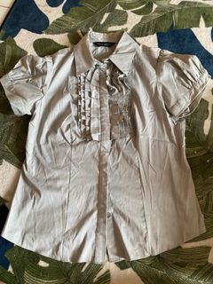 Dorothy Perkins Ruffle Blouse Kantor Kemeja Lengan Pendek