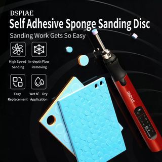 DSPIAE Self-Adhesive Sponge Sanding Disc SS-C01 SS-C02, #400 #600 #800 5mm/10mm, Rod