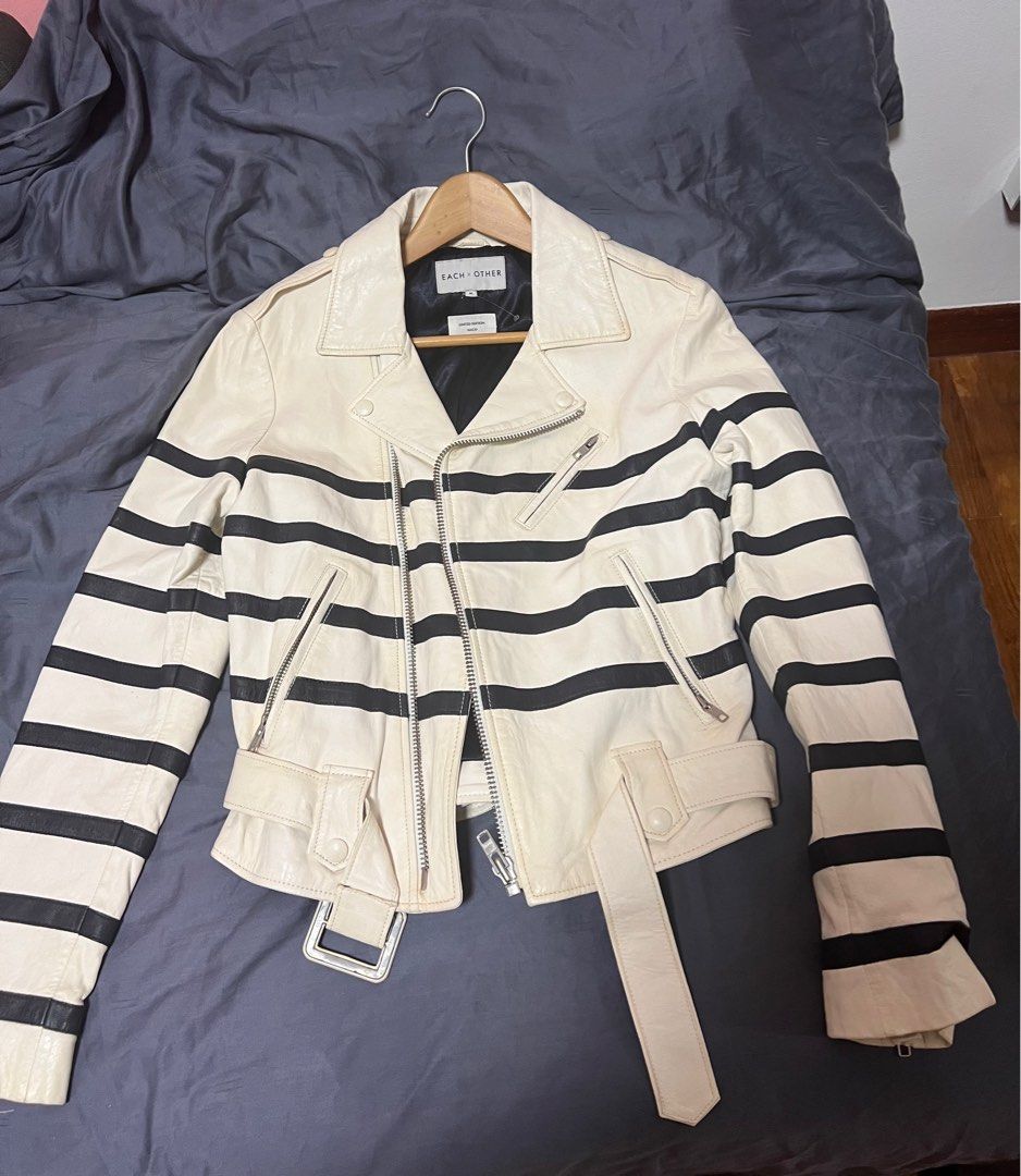 White striped jacket hotsell