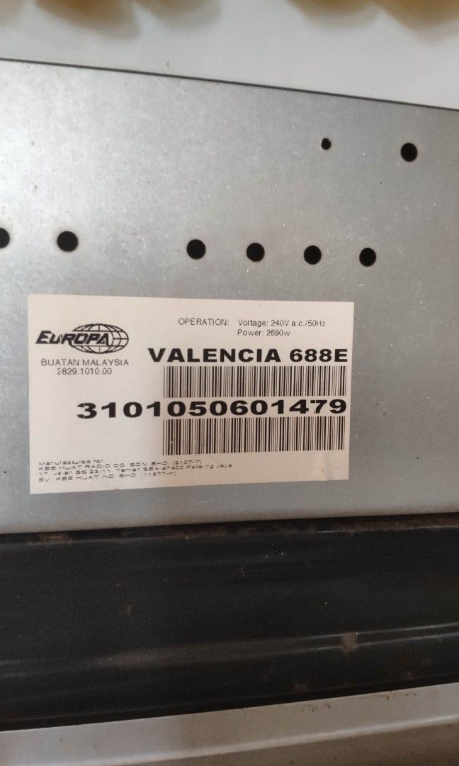 Electric Oven Europia Valencia 688E, TV & Home Appliances, Kitchen