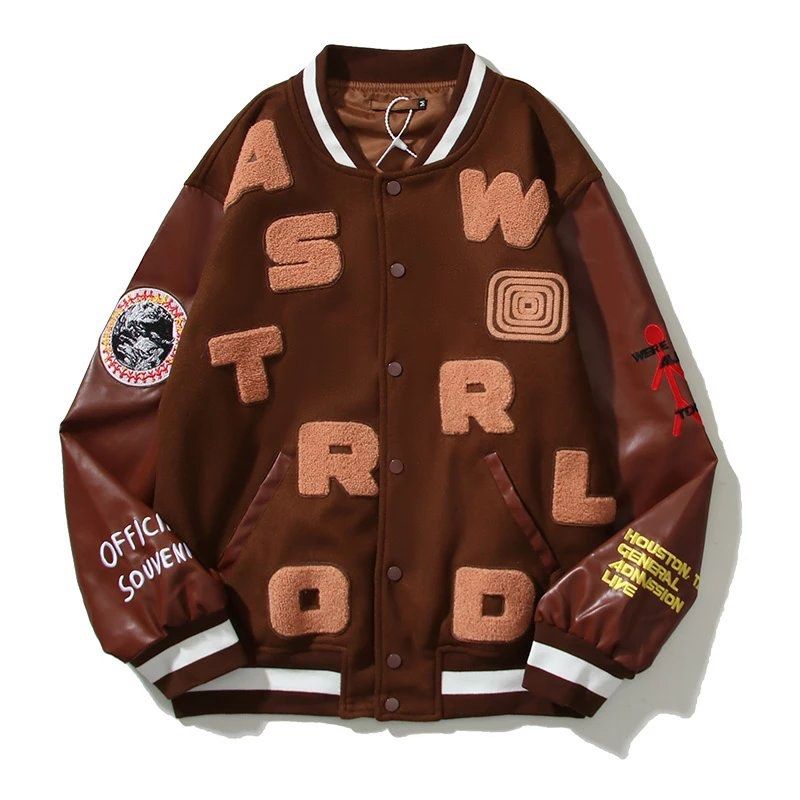 Embroidered Astroworld Baseball Jacket Men s Fashion Activewear