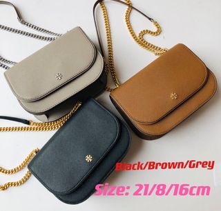 emerson Tory Burch series cross grain cowhide saddle bag messenger bag