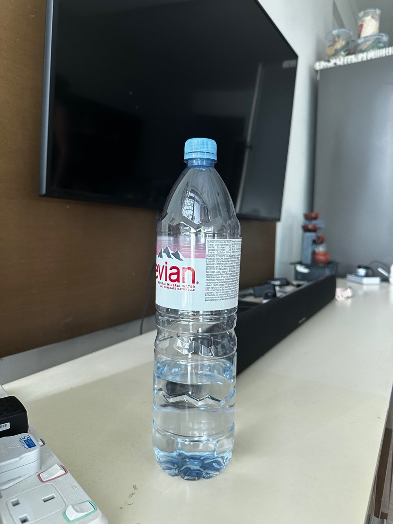 Empty plastic Evian water bottles 1.5L, Furniture & Home Living