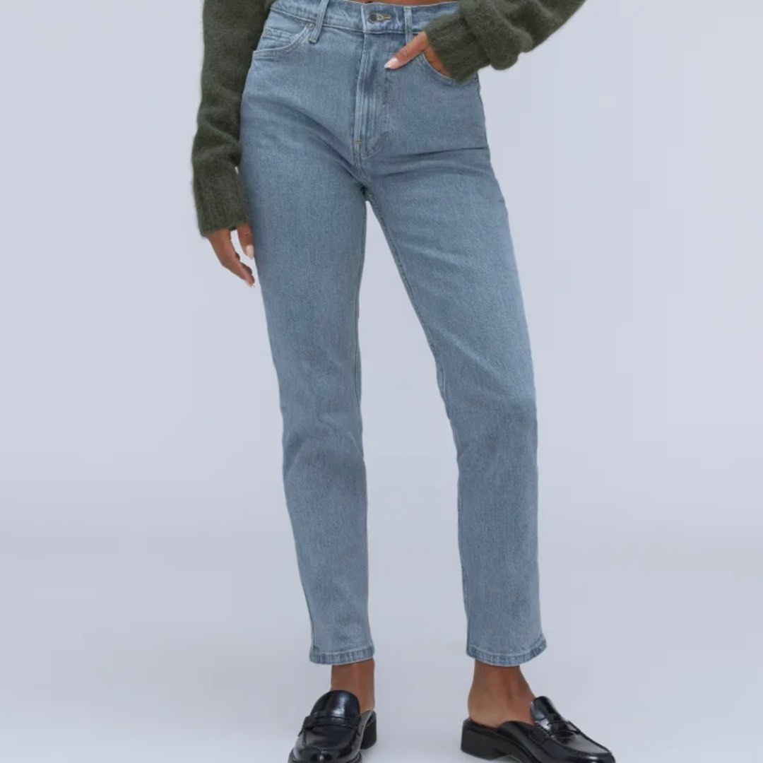 Everlane The Original Cheeky Jean in Stone Washed Sky, Women's Fashion ...