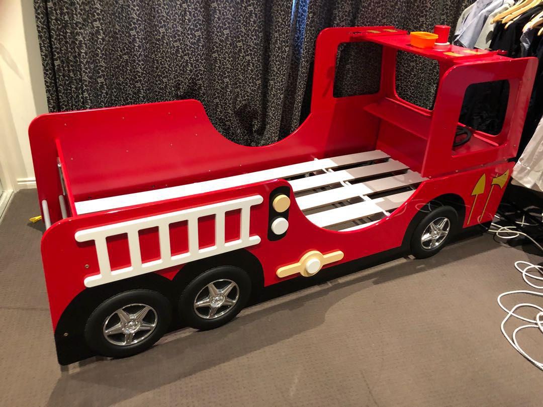 Fire Engine Bedframe with Trunk Bed, Furniture & Home Living, Furniture