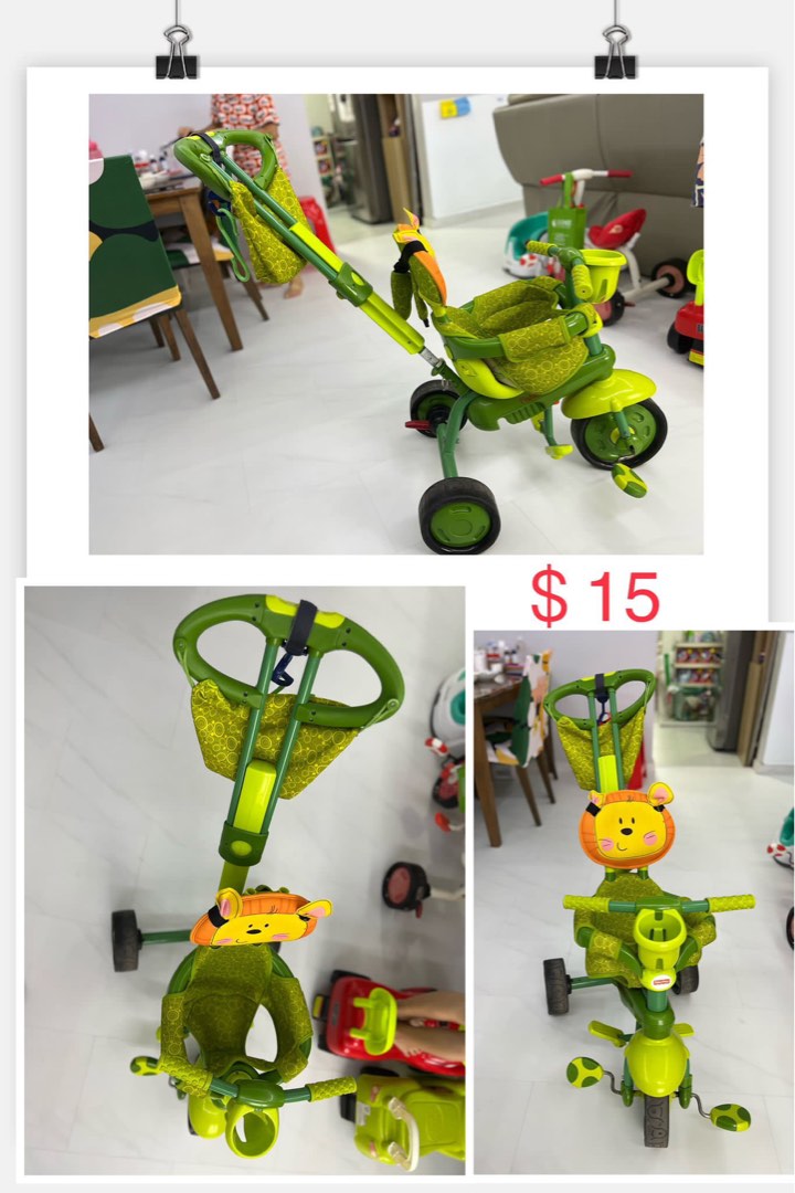 Fisher Price Green Smart Trike Tricycle Babies Kids Going Out