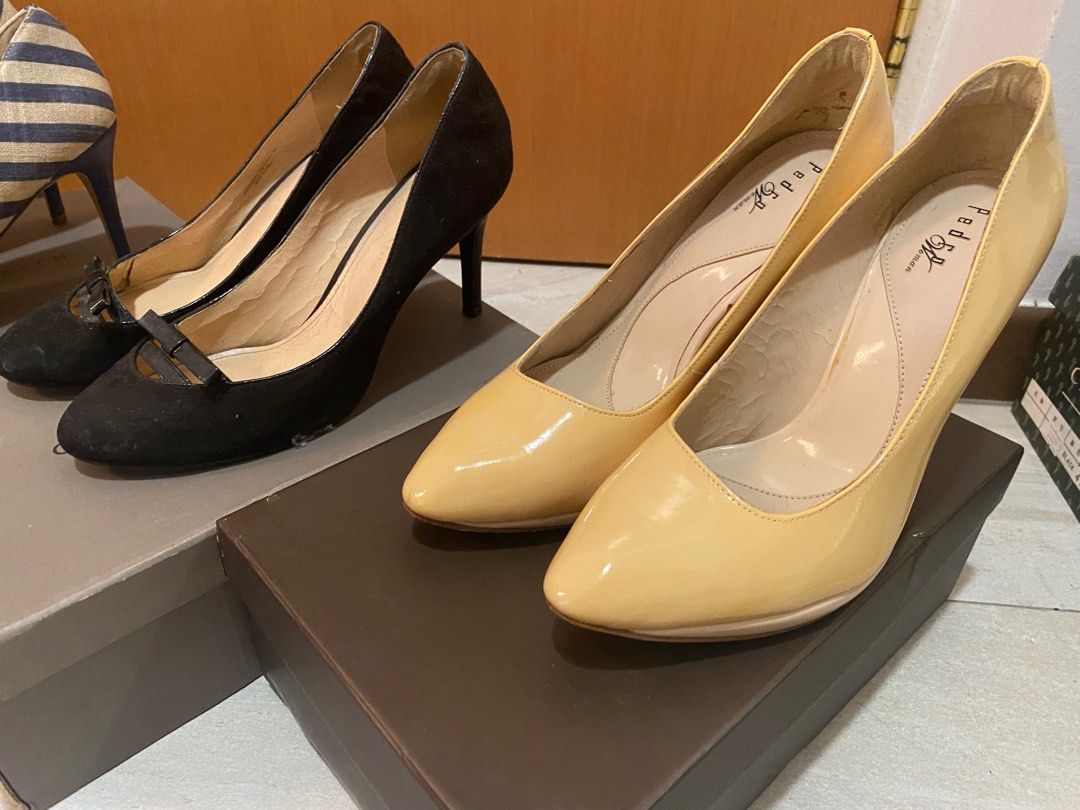 Yellow High-Heeled Slippers for Women