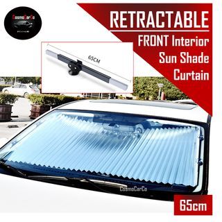 Wholesale 58*125cm Car Front Window Sunshade Cover Automatic Windshield  Retractable Sun Visor - Black from China