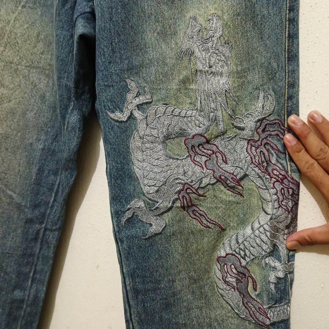 Japanese hotsell embroidered jeans