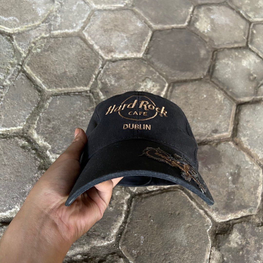 Hard Rock Dublin Cap Hat Topi Black, Fesyen Pria, Aksesoris, Topi di